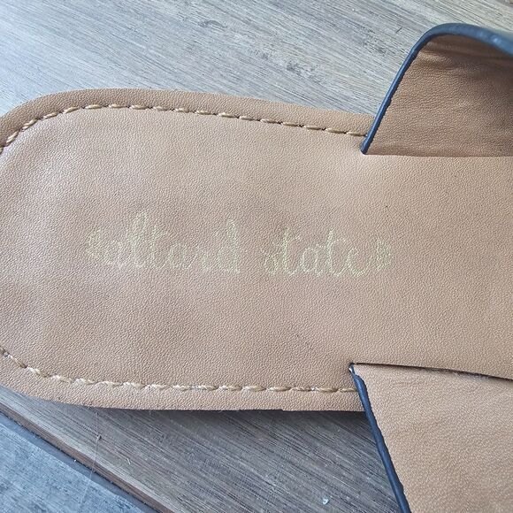 Altard State Cow Print Black Two-Strap Flat Slides Sandals Size US 7.5 - Picture 3 of 7